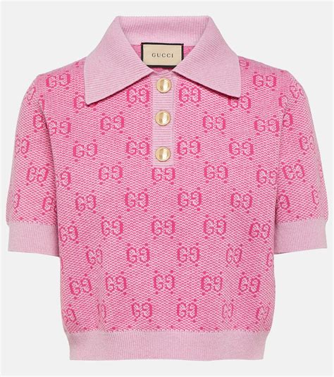 gucci jacquard polo|GUCCI Cropped wool.